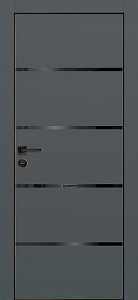 Товар Межкомнатная дверь ПХ-17 черная кромка с 4-х ст. Графит матовый
